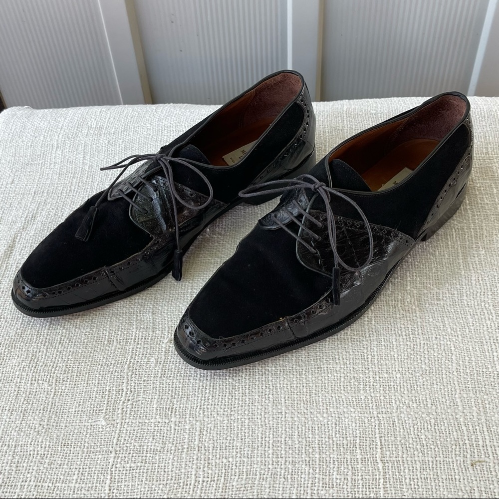 MICHELE LOISI GORGEOUS MENS CROC/SUEDE TASSEL LACED SHOES 11D